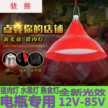 充電LED電球低圧12 V熟食ハロゲンフルーツ豚肉ライト48 v夜市の屋台ランプled電気瓶ランプ100ワットの充電式海鮮ランプ（赤と白の光）その他