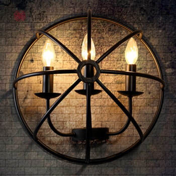 アメリカ式客間カフェの創意鉄芸半円工業風壁ランプネットカフェ装飾壁ランプLEDランプに光源が含まれていません。