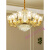 西洋式水晶吊灯客間灯現代簡約レストラン灯寝室灯简欧水晶灯復古灯器具10頭の黄色光、12ワットのLED電球を送ります。